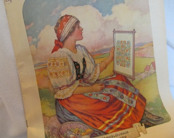 NOW REDUCED*****Collectible Vintage Needlecraft Magazine of Handy Work, Cover Worthy of Framing, Fun For Sewing Room Display