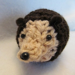 Cute Little Hand Knit Hedgehog, Fun Little Accessory , Fun for a Child to Snuggle With, Fun Pretend Play,Shelf Sitter, Fun Little Toy image 2