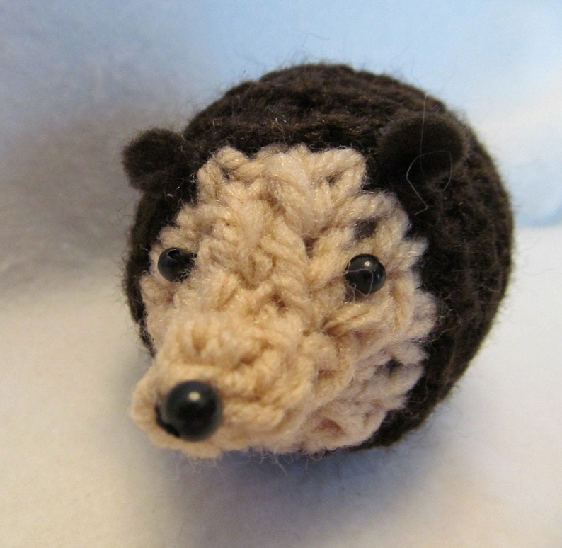 Cute Little Hand Knit Hedgehog, Fun Little Accessory , Fun for a Child to Snuggle With, Fun Pretend Play,Shelf Sitter, Fun Little Toy image 2