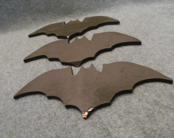 Halloween Home Decor, Wood Bats For Crafting, Large Wood Bats 7 5/8'' by 3 1/8'', 1/4'' Thick, Holes in Base for Wires, Great Home Decor