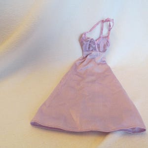 Lavender Nylon Barbie Night Gown for Barbie Sized Dolls, Lovely Pastel Colored Strappy Night Gown with a Genuin White and Black Barbie Tag