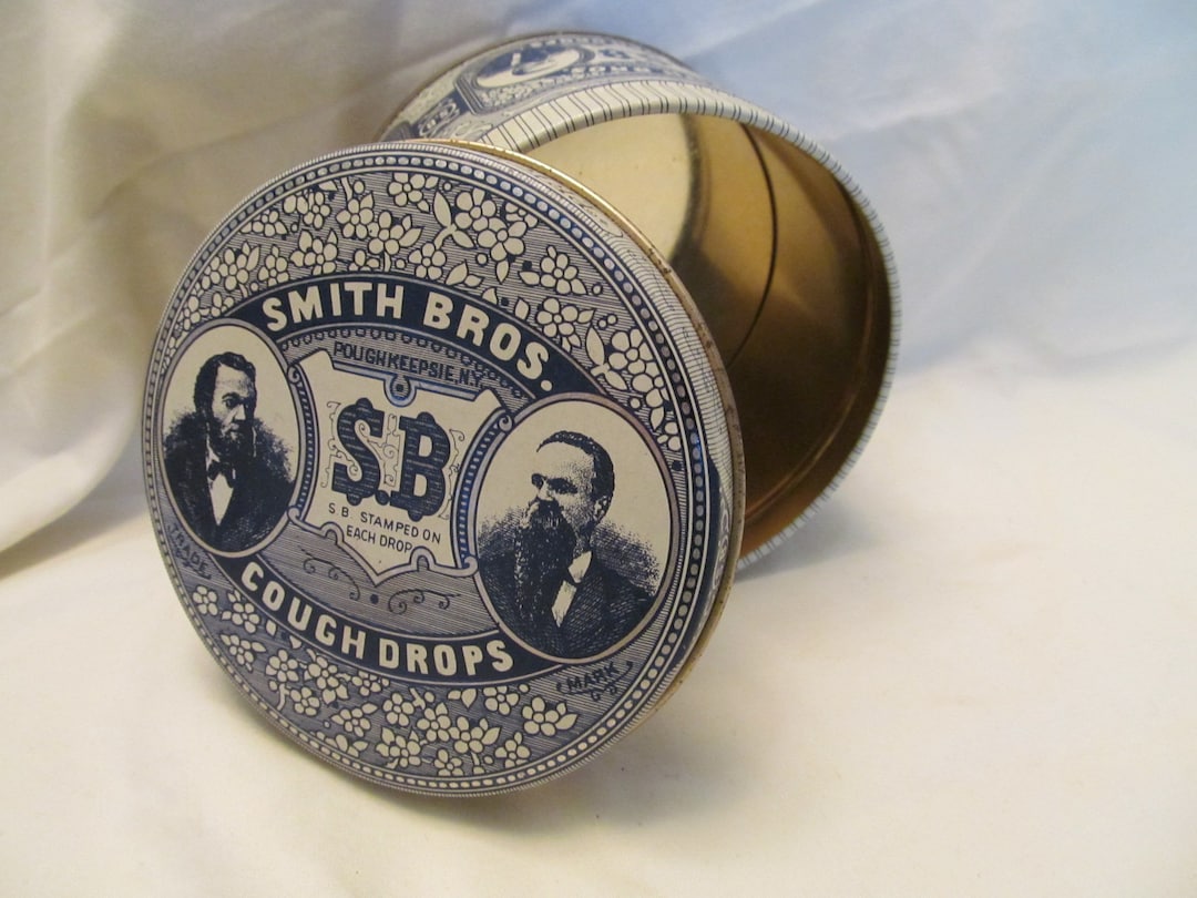 Smith Brothers Cough Drop Tin, Collectible Tin, Vintage Smith Bros. Tin