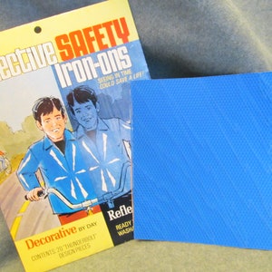 REDUCED**Reflective Safety Iron-ons, Vintage Night Time Reflective Iron -ons, Decorative by Day and Reflective at Night, Orginial Packaging