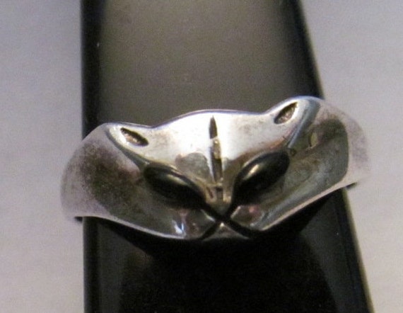 Unique Cat Ring, Small Size Cat Ring, Stamped 952… - image 3