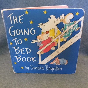 A Board Book, Title-- The Going to Bed Book, Published in 1982, Cute Story Book for Kids, Sturdy Board Book with Cute Pictures, Fun Book