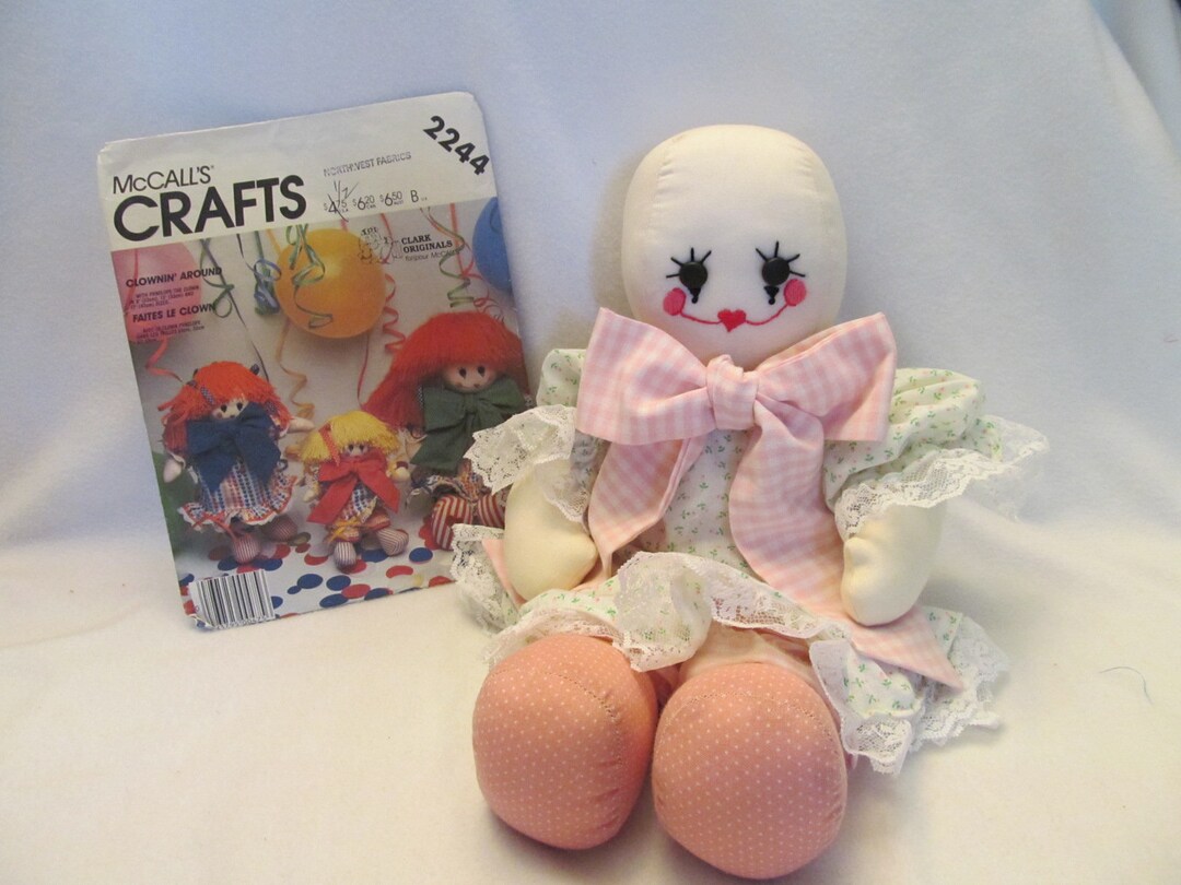 How Cute is This Clown Doll, Incomplete, Face is Embroidered, She Has ...