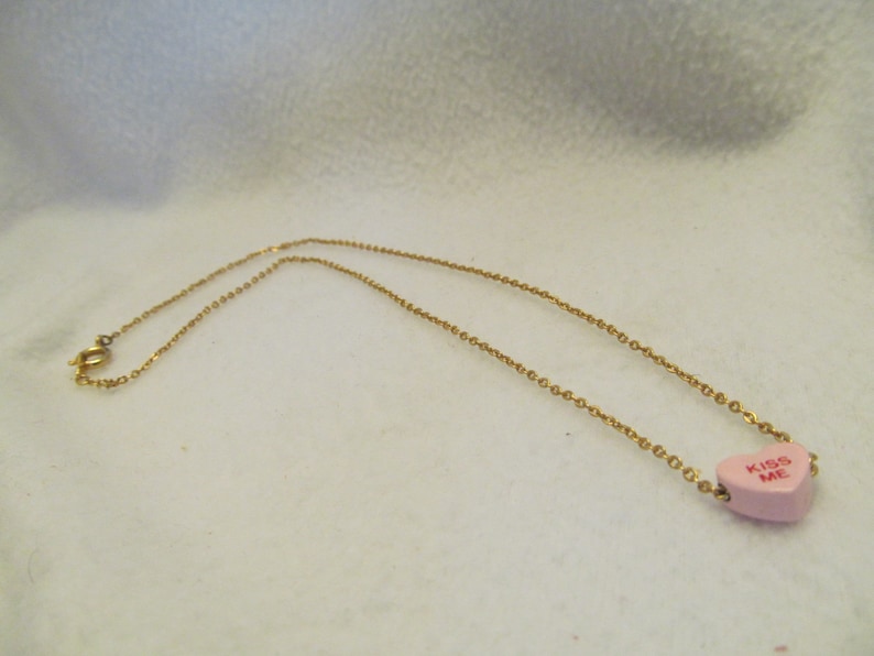 Conversation Heart Girls Necklace Heart Necklace Cute Gift For Girls Valentine Heart Necklace for Little Girls Little Girls Necklace
