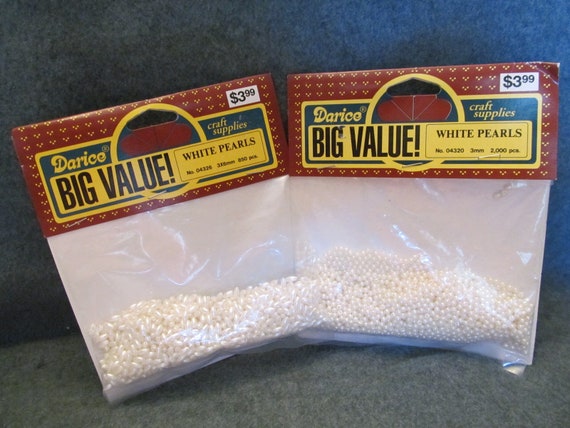 Darice Craft Supplies, Two Full Bag, Pearls, Craft Supplies 