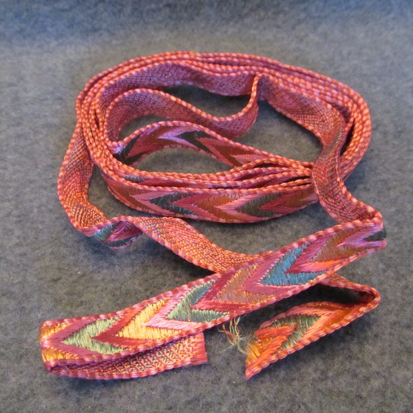 Rich Colored Trim/Ribbon, Deep Rose, Gold and Deep Teal, Great for Clothes, Doll Clothes, Pillows, Quilts, Scrapbooking, Greeting Cards,