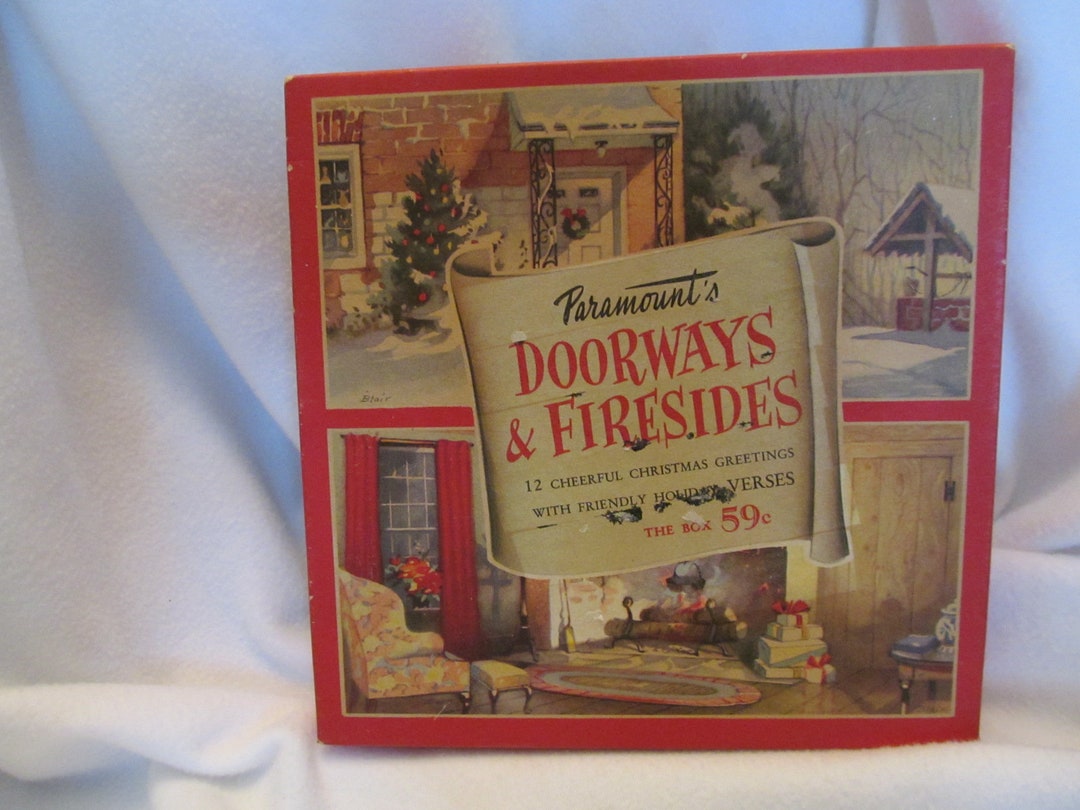 Vintage Christmas Greeting Card Box, Unique Holiday Card Box, Use for