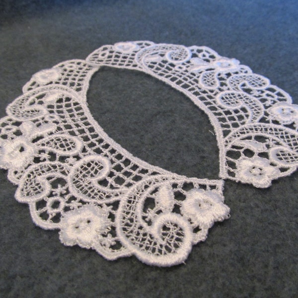 Lace Collar, Great for a Childs Dress or Fancy Top, One Piece Measures About 5 Inches From Point to Point