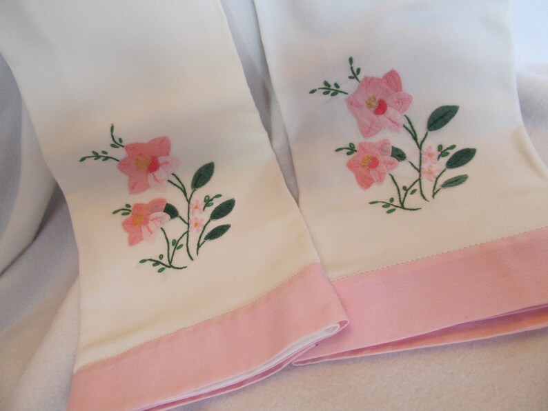 Beautiful Appliqued Tea Towels A Set of Two Appliqued Tea Etsy