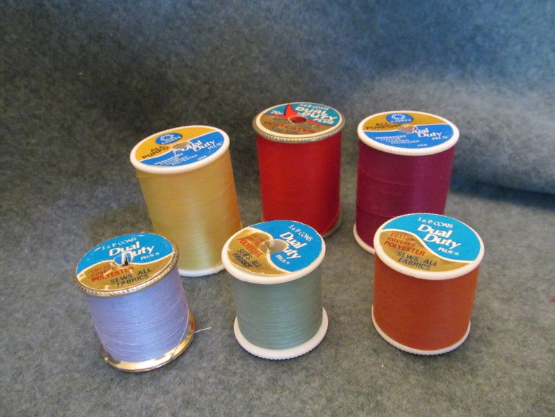 Three Large and Three Small Spools of Sewing Thread, Thread for Hand ...