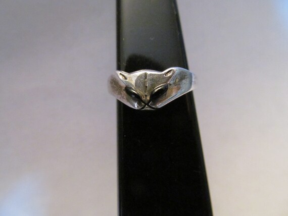 Unique Cat Ring, Small Size Cat Ring, Stamped 952… - image 5