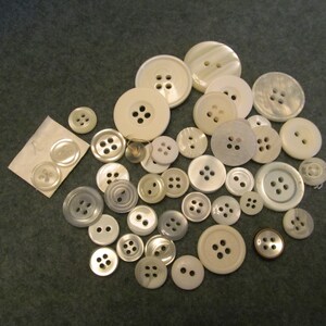 Bag of Mixed Buttons, White Buttons, Different Sized White Buttons, Nice Mix of White Buttons, Buttons for Crafting, Sewing Basket Need