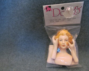 Vintage Porcelain Doll Head, Arms-Hands and Feet Set, Vintage 1993 Doll Set or Angel Set, Unique Set For Crafting a Doll or Angel