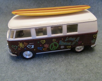Hippie Van, Friction Van for Collecting or for Kids Play, Unique Play Toy Van, Volkswagon Van Toy, Kin Smart Toy