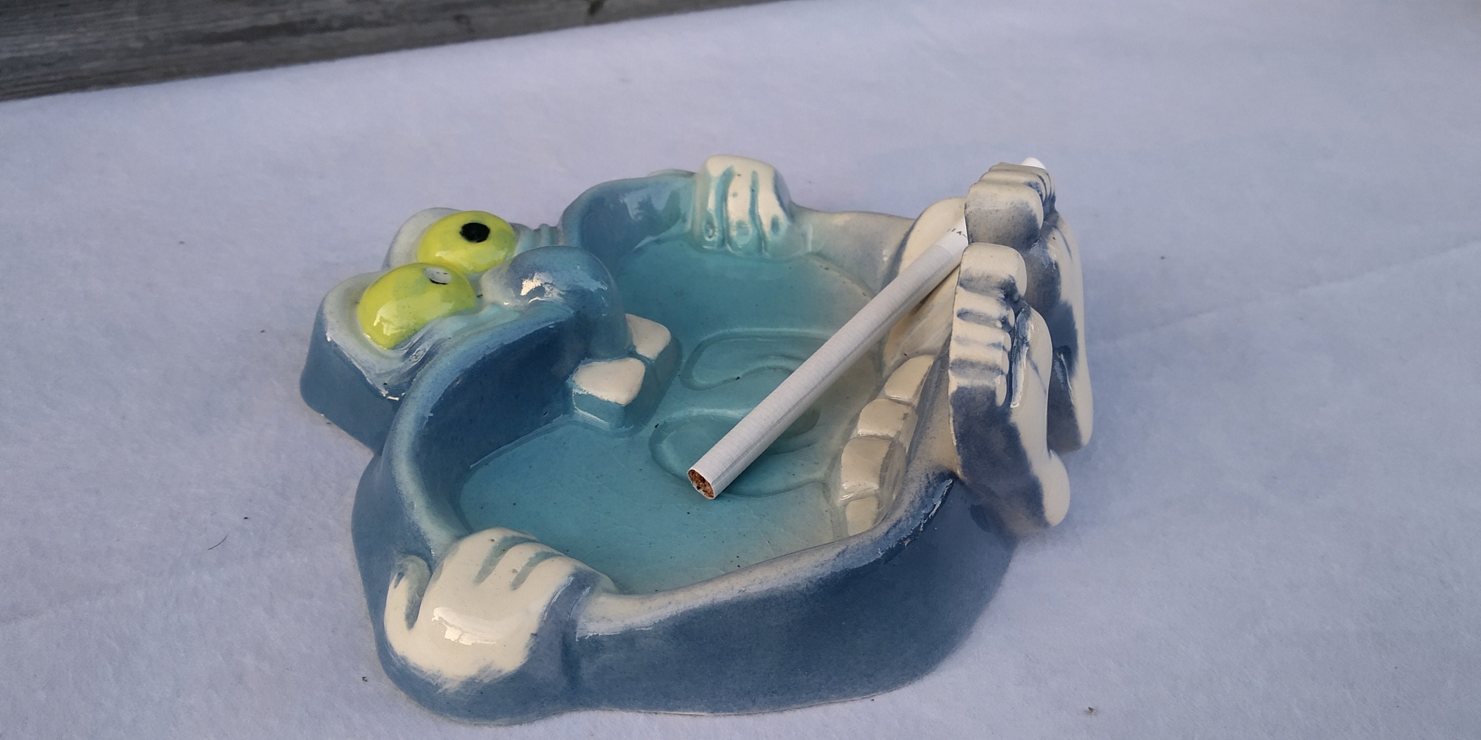 Vintage Ceramic Ashtray, Funny Pottery Ashtray in the Shape of a