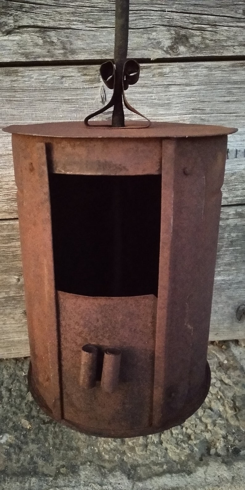 Antique Campfire Popcorn Maker, Primitive Rusty Popper, Vintage Nuts