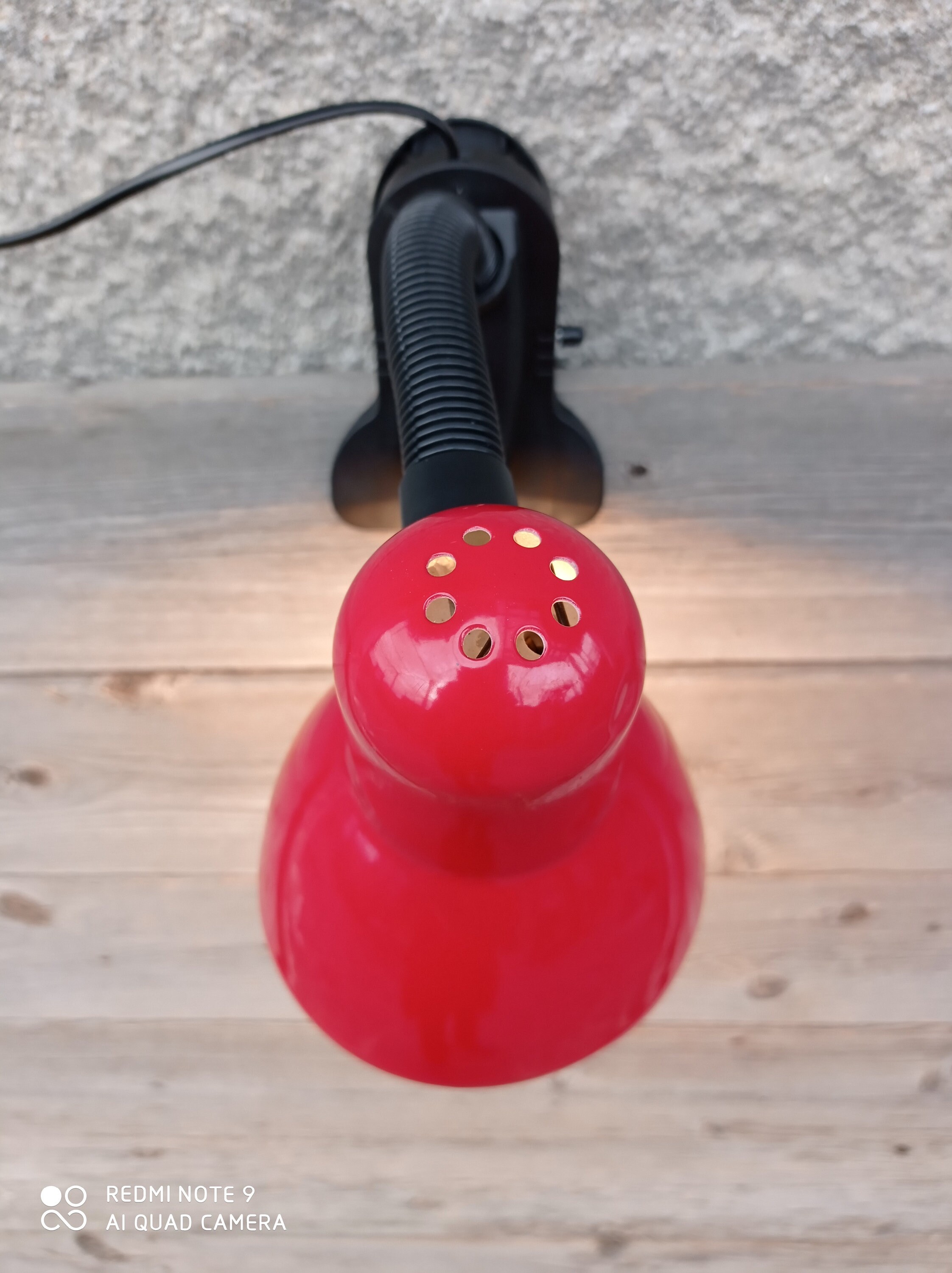 Vintage Red Clip Lamp, Old Industrial Clamp Lamp, Enamel Reading Lamp, Retro Desk Lamp, Clip