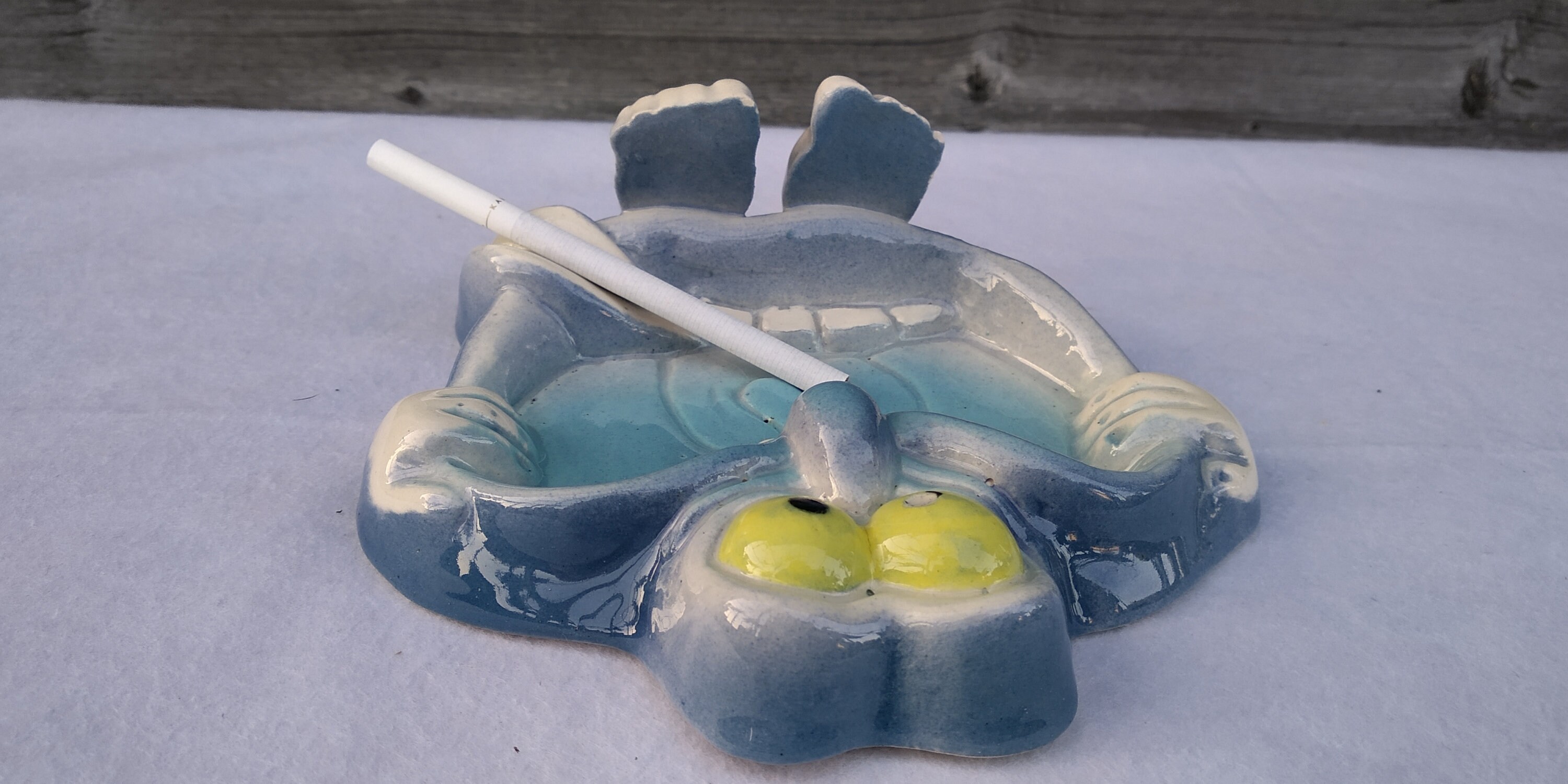 Vintage Ceramic Ashtray, Funny Pottery Ashtray in the Shape of a
