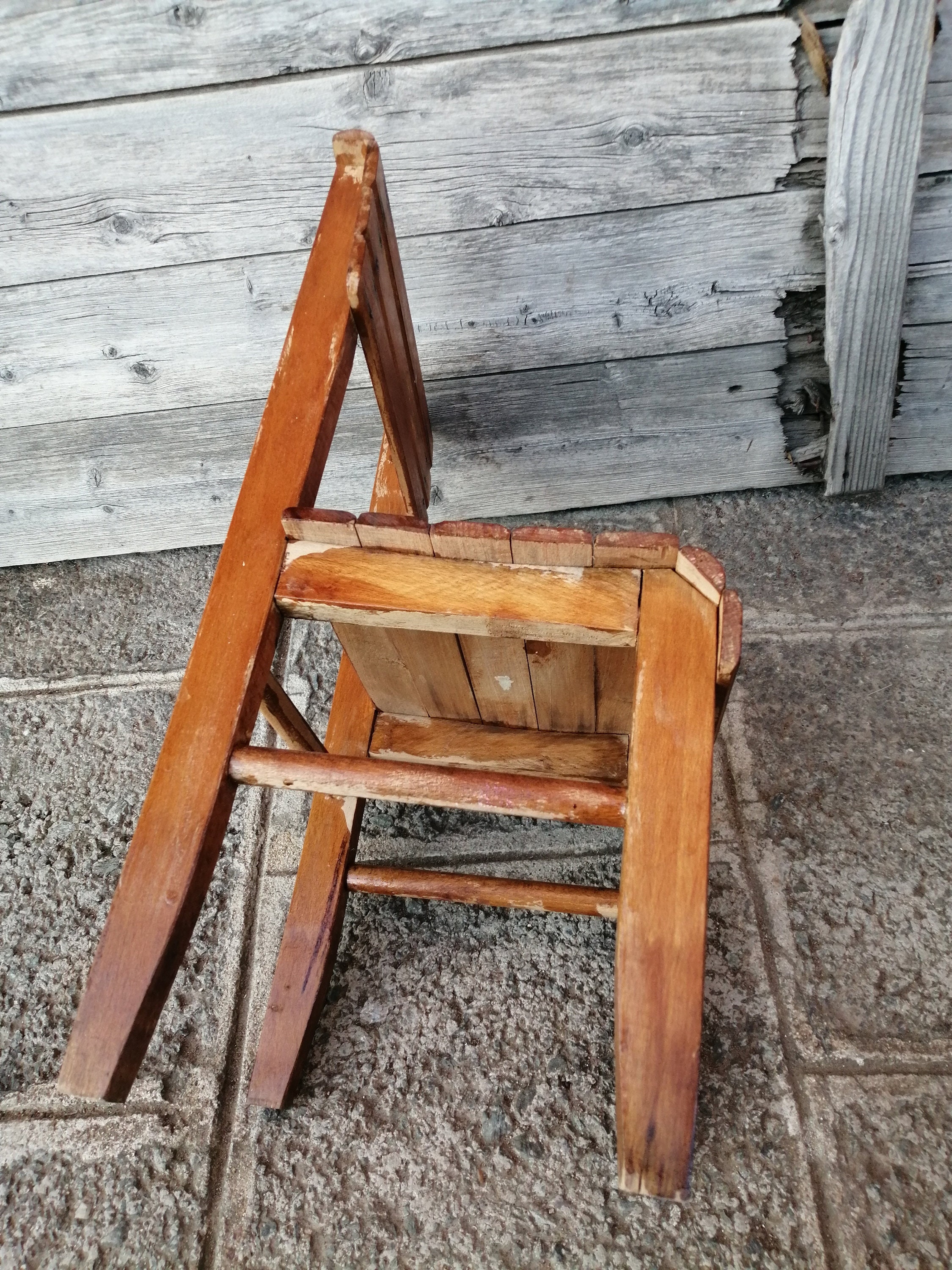 Vintage Wooden Children Chair, Very Old Wood Kid Chair, Primitive