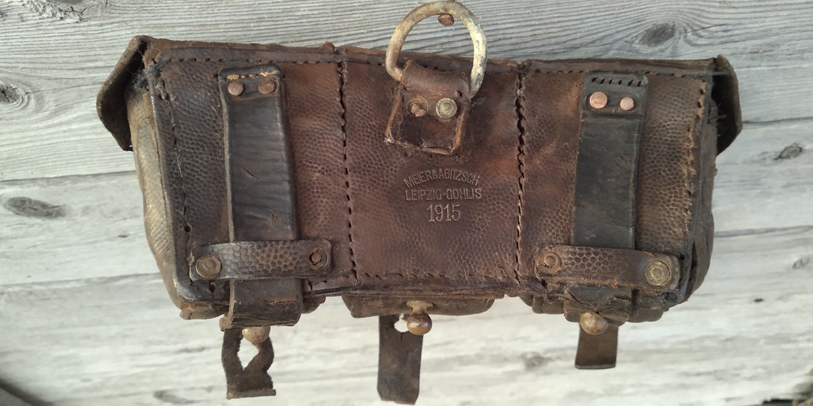 1915 Military Leather Belt Pouch Authentic WW1 German Etsy