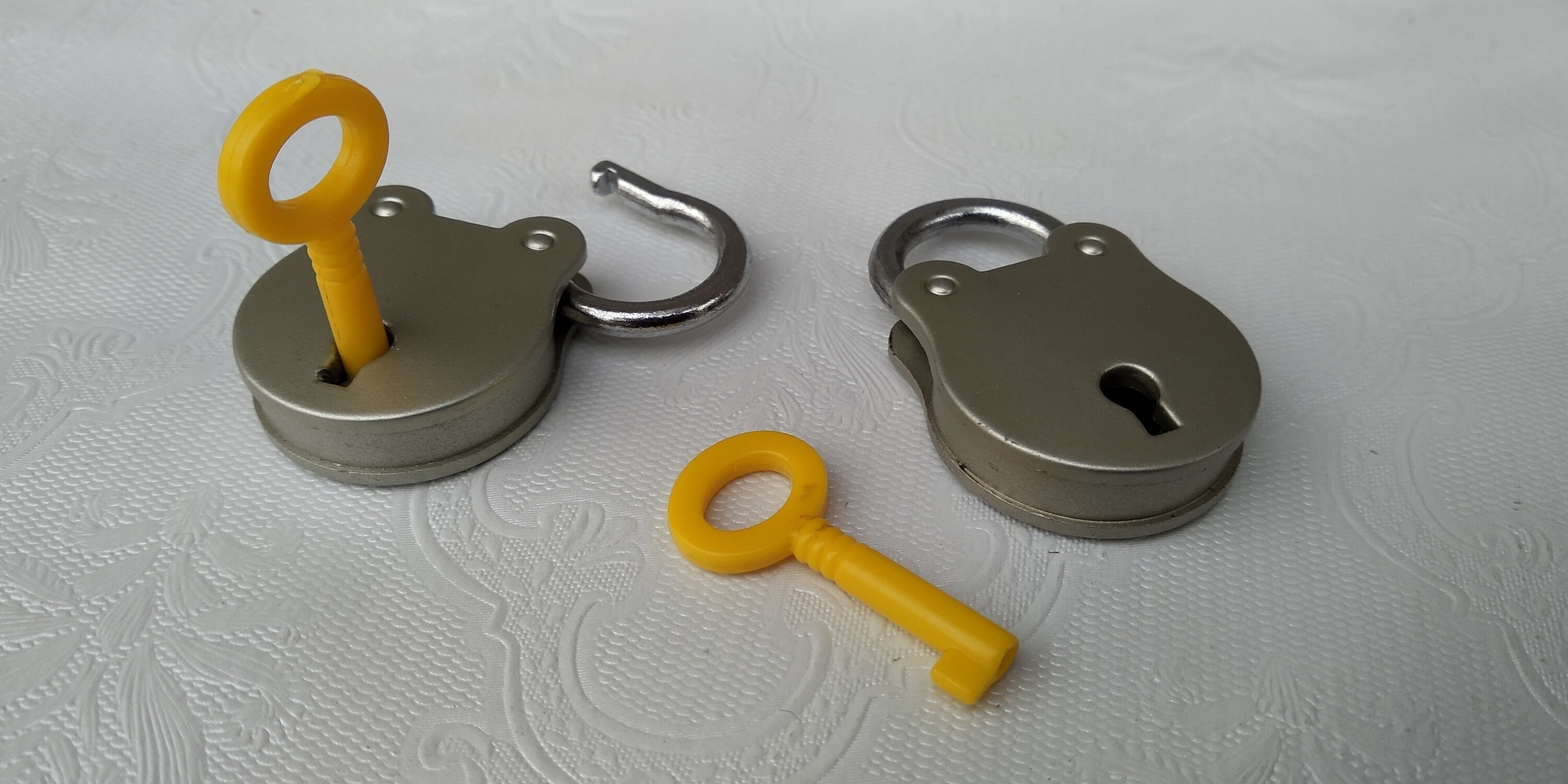 2 Vintage Working Small Padlocks With Keys, Old Padlocks, Retro