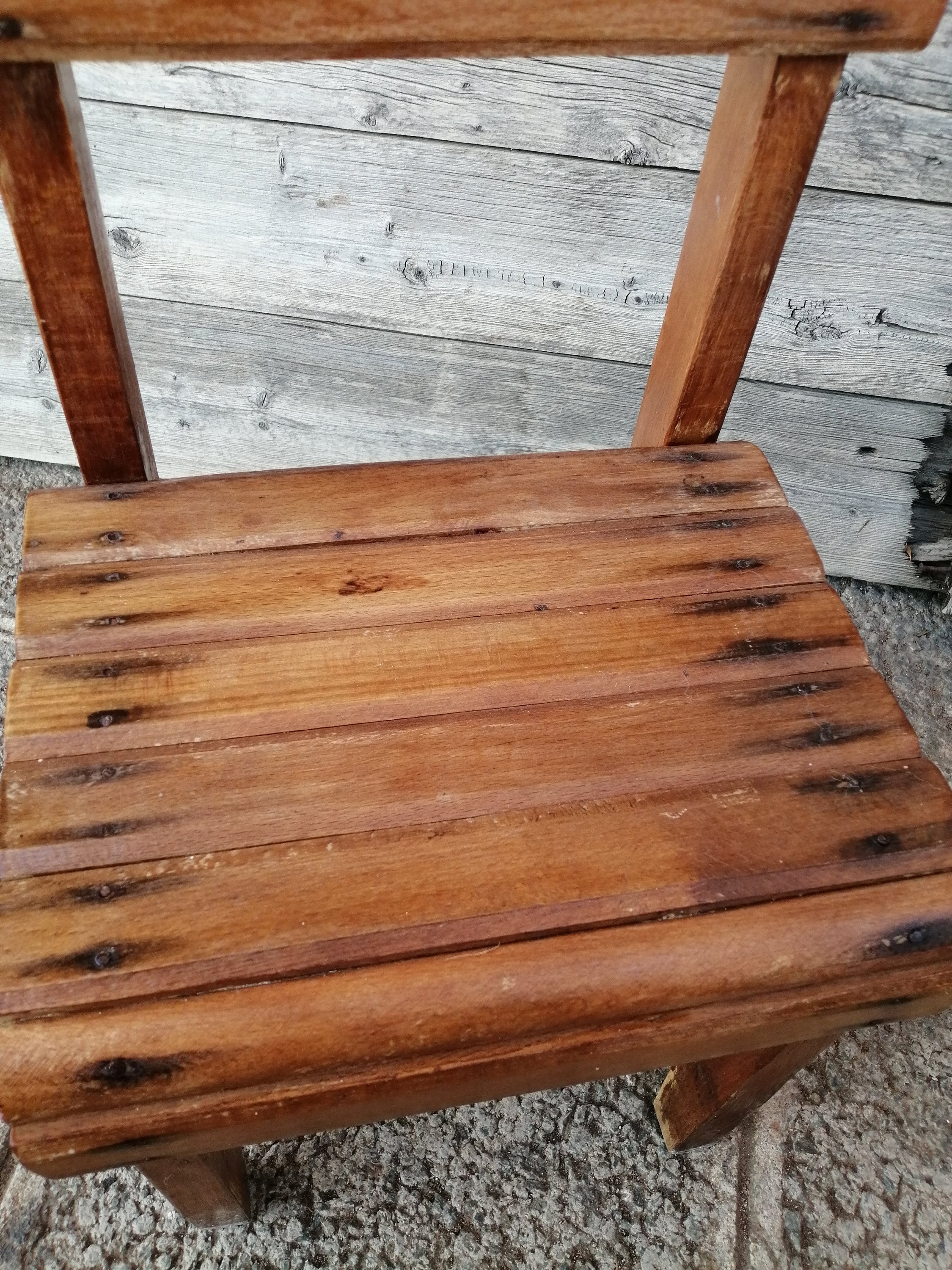 Vintage Wooden Children Chair, Very Old Wood Kid Chair, Primitive