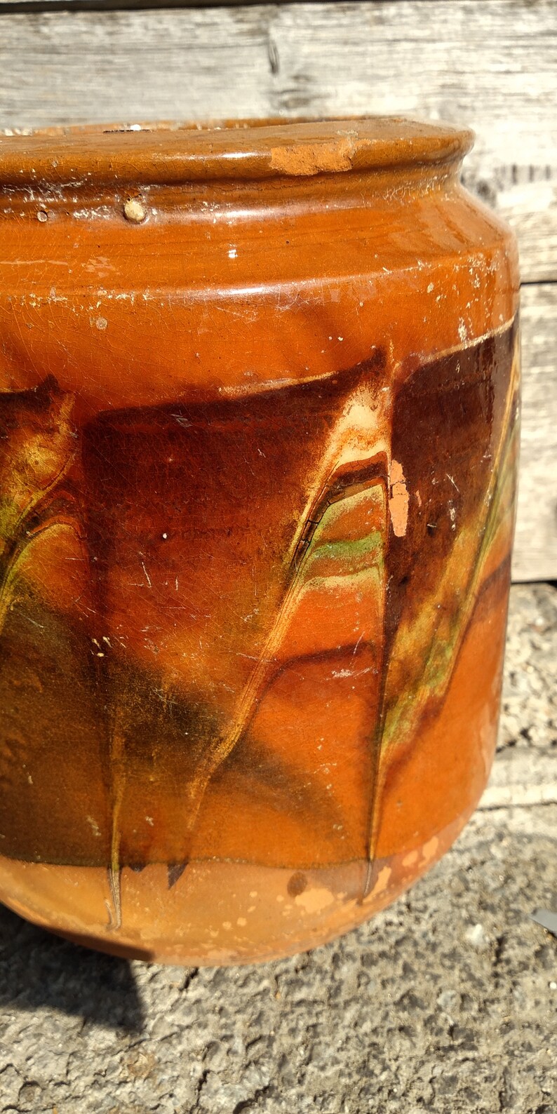 Antique 30s Clay Vessel Old Handmade Vase Primitive Glazed Etsy