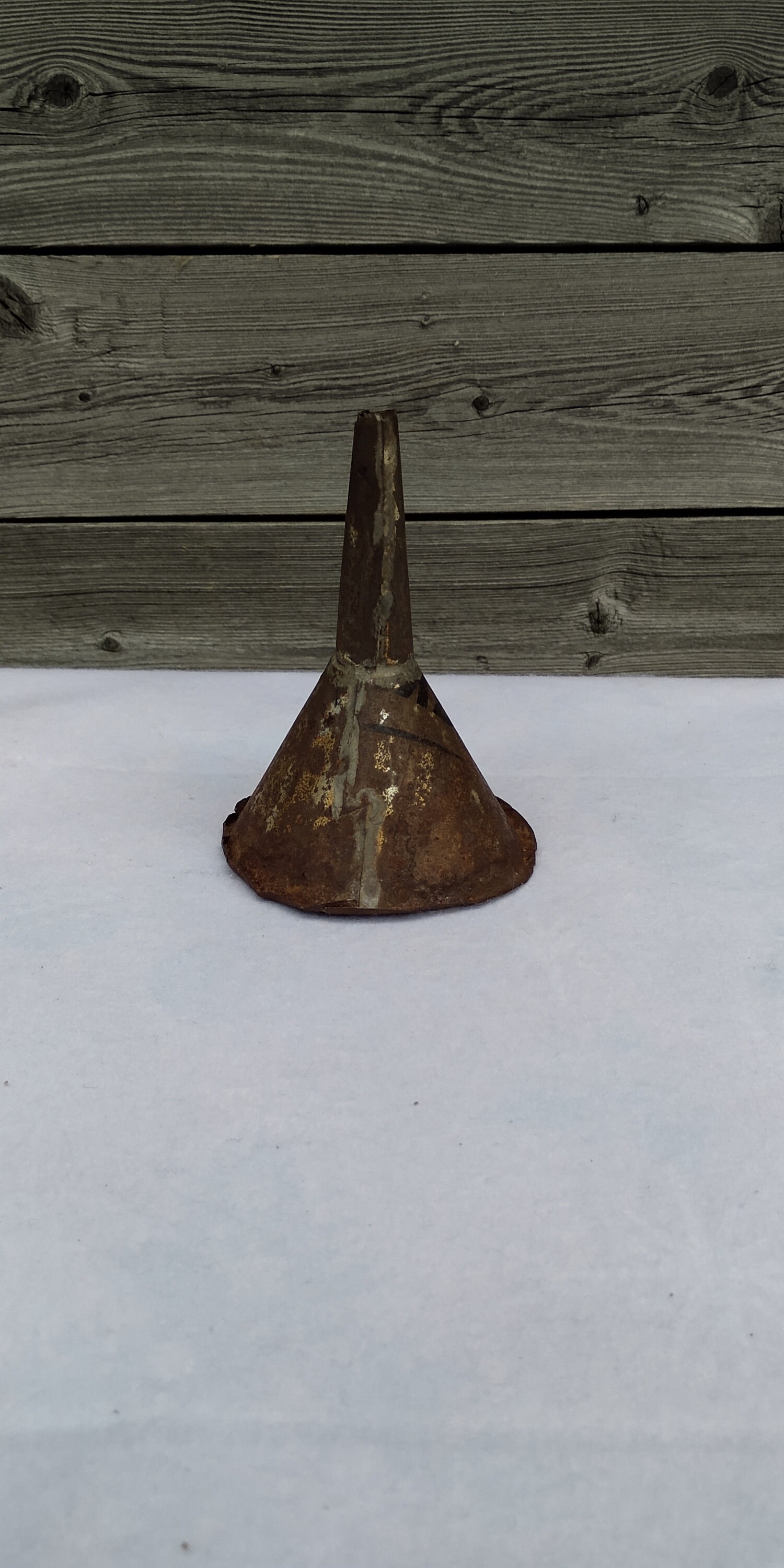 Vintage Metal Funnel, Antique Primitive Handmade Tin Funnel, Primitive