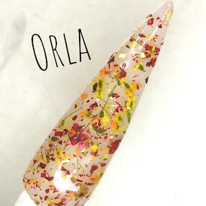 Orla Floral and Foil Acrylic Nail Dip Powder