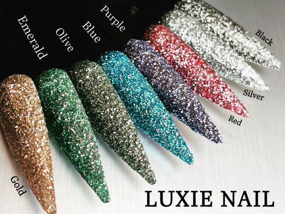 2 1 Acrylic Dipping Powder Nail  Glitter Acrylic Powder Nails