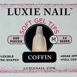 Full Coverage Soft Gel Tips- Coffin Medium - Luxie Nail