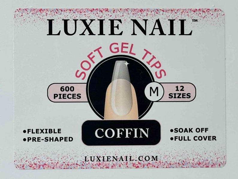 Full Coverage Soft Gel Tips- Coffin Medium - Luxie Nail