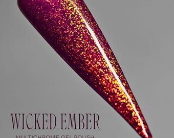 Lakier żelowy Wicked Ember Plum Chroma Shift – wielobarwny lakier do paznokci, bez HEMA i TPO, 15 ml