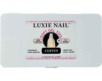 Full Coverage Soft Gel Tips- Coffin Medium