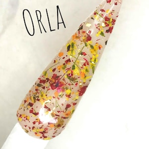 Orla Floral and Foil Acrylic Nail Dip Powder