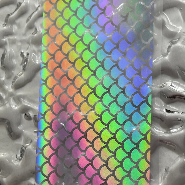Rainbow Holo Mermaid Scale Nail Transfer Foil