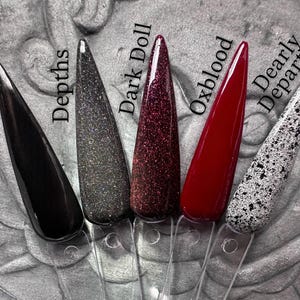 Dark Elegance 2023 Halloween Set of 5 Acrylic Nail Dip Powder