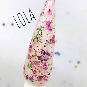 Najlepiej sprzedający się! Lola Floral and Foil Acrylic Nail Dip Powder