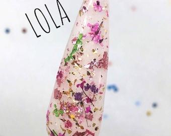 Best Seller! Lola Floral and Foil Acrylic Nail Dip Powder