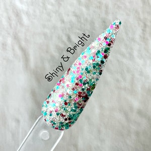 Shiny and Bright Glitter Acrylic Nail Dip