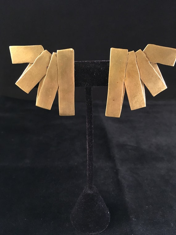 1990's signed & handcrafted statement earrings, s… - image 2