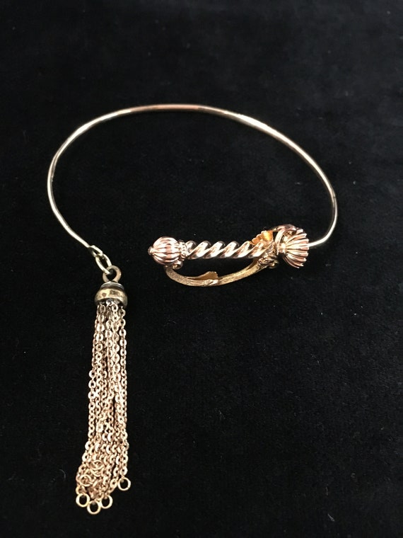 Victorian gold antique bracelet with sword hilt, … - image 1