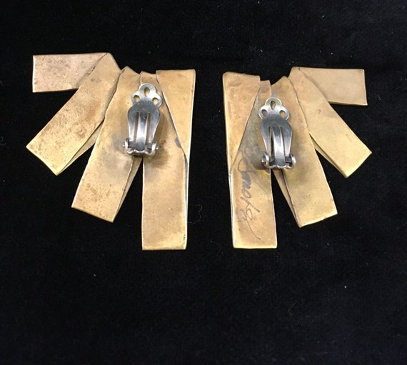 1990's signed & handcrafted statement earrings, s… - image 3