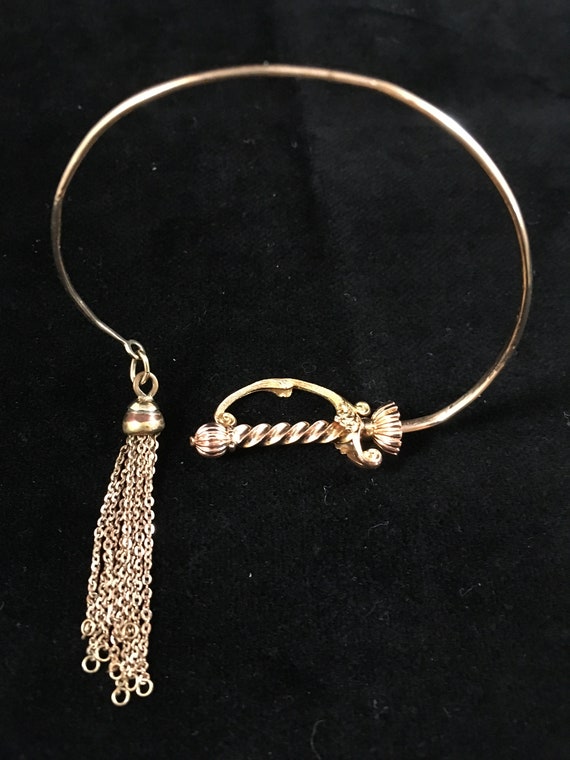 Victorian gold antique bracelet with sword hilt, … - image 5