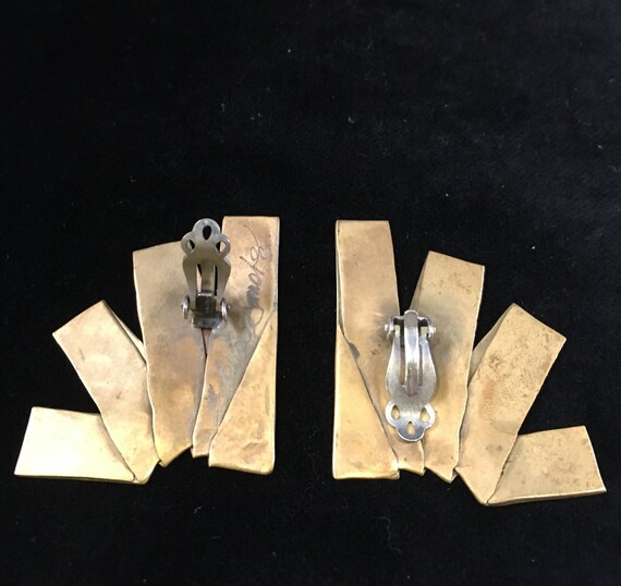 1990's signed & handcrafted statement earrings, s… - image 4
