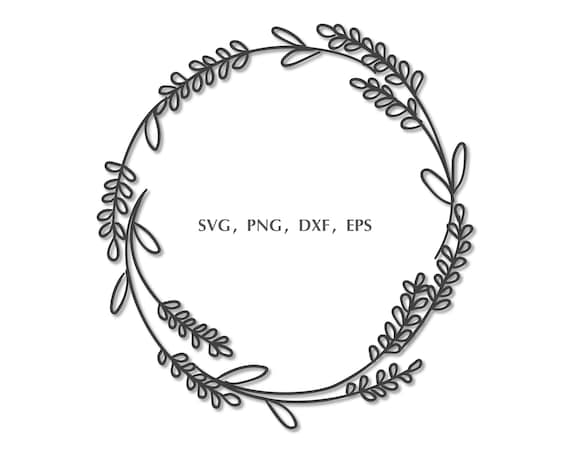Download Floral Wreath cut file svg dxf png pdf eps for Silhouette & | Etsy