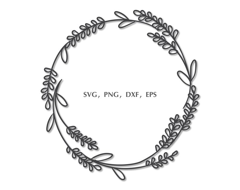 Download Floral Wreath cut file svg dxf png pdf eps for Silhouette ...